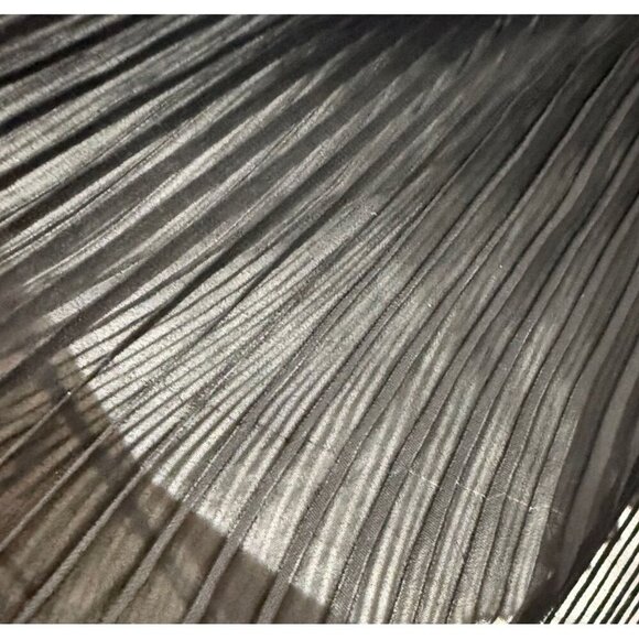 Samuel Dong Pleated Wide Leg Palazzo Pants Black Sheer Lined Evening Fun Size S - Picture 9 of 13